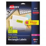 High-Visibility ID Labels, Laser Printers, 1 x 2.63, Neon Yellow, 30/Sheet, 25 Sheets/Pack