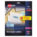 High-Visibility ID Labels, Laser Printers, 1 x 2.63, Pastel Blue, 30/Sheet, 25 Sheets/Pack