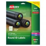 Round Print-to-the Edge Labels, Inkjet/Laser Printers, 1.63" dia., Glossy Clear, 20/Sheet, 25 Sheets/Pack