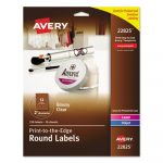 Round Print-to-the Edge Labels, Inkjet/Laser Printers, 2" dia., Glossy Clear, 12/Sheet, 10 Sheets/Pack