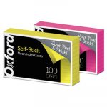 Self-Stick Index Cards, 3 x 5, Assorted, 100/PK