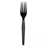 Plastic Cutlery, Heavyweight Forks, Black, 1000/Carton