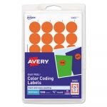 Printable Self-Adhesive Removable Color-Coding Labels, 0.75" dia., Orange, 24/Sheet, 42 Sheets/Pack