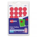 Printable Self-Adhesive Removable Color-Coding Labels, 0.75" dia., Red, 24/Sheet, 42 Sheets/Pack