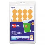 Printable Self-Adhesive Removable Color-Coding Labels, 0.75" dia., Neon Orange, 24/Sheet, 42 Sheets/Pack