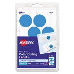 Printable Self-Adhesive Removable Color-Coding Labels, 1.25" dia., Light Blue, 8/Sheet, 50 Sheets/Pack