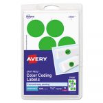 Printable Self-Adhesive Removable Color-Coding Labels, 1.25" dia., Neon Green, 8/Sheet, 50 Sheets/Pack