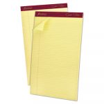 Gold Fibre Writing Pads, Narrow Rule, 8.5 x 14, Canary, 50 Sheets, Dozen