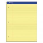 Recycled Writing Pads, Wide/Legal Rule, 8.5 x 11.75, Canary, 50 Sheets, Dozen