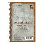 Second Nature Single Subject Wirebound Notebooks, 1 Subject, Narrow Rule, Green Cover, 8 x 5, 80 Pages