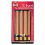 Tri-Tone Color Pencils, 3.8 mm, 12 Assorted Colors/Set