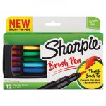 Brush Tip Pens, Fine, Assorted Colors, Dozen
