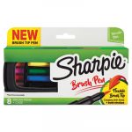 Brush Tip Pens, Fine, Assorted Colors, 8/Pack