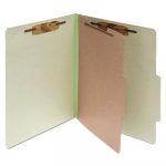 Pressboard Classification Folders, 1 Divider, Legal Size, Leaf Green, 10/Box