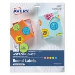 Color Easy Peel Labels, 1.66" dia., Assorted Colors, 24/Sheet, 10 Sheets/Pack
