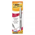 Atlantis Ultra Comfort Retractable Ballpoint Pen, 1mm, Black Ink, White/Gray Barrel