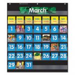 Monthly Calendar Pocket Chart, 43 Pockets, 25" x 27.75", Black
