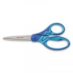 Kids/Student Softgrip Scissors, 7" Long, 2 5/8" Cut, Blue Straight Handle