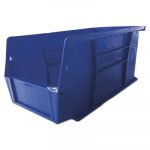 Plastic Stacking and Hanging Parts Bin, 5w x 10.9d x 5.5h, Blue, 12/Pack