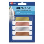 Ultra Tabs Repositionable Tabs, 2.5 x 1, Assorted Metallic, 24/PK
