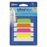 Ultra Tabs Repositionable Tabs, 2.5 x 1, Assorted Neon, 48/PK