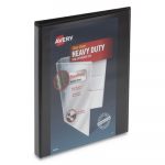 Heavy-Duty View Binder with DuraHinge and Locking One Touch Slant Rings, 3 Rings, 0.5" Capacity, 11 x 8.5, Black