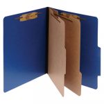 ColorLife PRESSTEX Classification Folders, 2 Dividers, Letter Size, Dark Blue, 10/Box