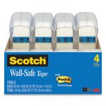 Wall-Safe Tape in Refillable Dispenser, 1" Core, 3/4" x 650", Clear, 4/Pack