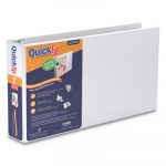 QuickFit Landscape Spreadsheet Round Ring View Binder, 3 Rings, 2" Capacity, 14 x 8.5, White