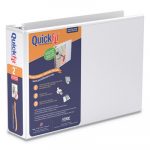 QuickFit Landscape Spreadsheet Round Ring View Binder, 3 Rings, 2" Capacity, 11 x 8.5, White