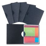 Modern Metallic Executive Style Report Cover, 8 1/2" x 11", Black, 5/Pack