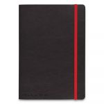 Flexible Casebound Notebooks, 1 Subject, Wide/Legal Rule, Black/Red Cover, 8.25 x 5.75, 72 Pages