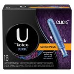 U by Kotex Click Compact Tampons, Super, 18/Pack