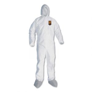 A45 Liquid/Particle Protection Surface Prep/Paint Coveralls, XL, White, 25/CT