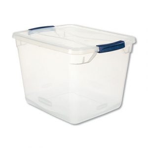 Clever Store Basic Latch-Lid Container, 13 3/8w x 16 7/8d x 11 1/2h, 30qt, Clear