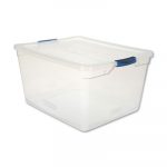 Clever Store Basic Latch-Lid Container, 18 5/8w x 23 1/2d x 12 1/4h 71qt, Clear
