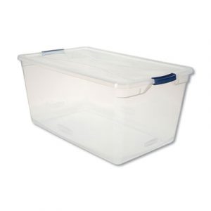 Clever Store Basic Latch-Lid Container, 17 3/4w x 29d x 13 1/4h, 95qt, Clear