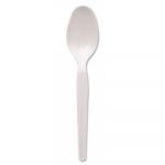 Plastic Cutlery, Heavy Mediumweight Teaspoons, White, 1000/Carton