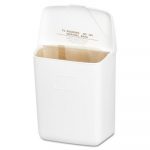 Wall Mount Sanitary Napkin Receptacle-ABS, PPC Plastic, 1gal, White
