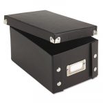 Collapsible Index Card File Box, Holds 1,100 4 x 6 Cards, Black
