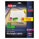 High-Visibility ID Labels, Laser Printers, 1 x 2.63, Assorted, 30/Sheet, 15 Sheets/Pack