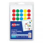 Handwrite-Only Self-Adhesive "See Through" Removable Round Color Dots, 0.75" dia., Assorted Colors, 35/Sheet, 29 Sheets/Pack