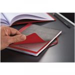 Flexible Casebound Notebooks, 1 Subject, Wide/Legal Rule, Black/Red Cover, 9.88 x 7, 72 Pages