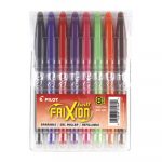 FriXion Ball Erasable Stick Gel Pen, Fine 0.7mm, Assorted Ink/Barrel, 8/Pack