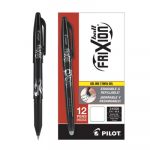 FriXion Ball Erasable Stick Gel Pen, Fine 0.7mm, Black Ink, Black Barrel