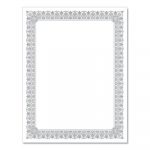 Premium Certificates, White, Fleur Silver Foil Border, 66 lb, 8.5 x 11, 15/Pack