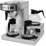 Three-Burner Low Profile Institutional Coffee Maker, Stainless Steel, 36 Cups