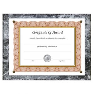 Award-A-Plaque Document Holder, Acrylic/Plastic, 10-1/2 x 13, Black