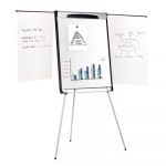 Tripod Extension Bar Magnetic Dry-Erase Easel, 39" to 72" High, Black/Silver