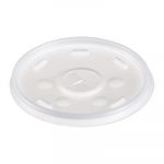 Plastic Lids, for 12oz Hot/Cold Foam Cups, Slip-Thru Lid, White, 1000/Carton